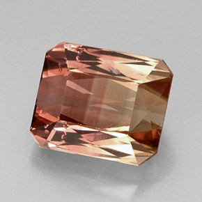 8.55 ct Bi-color Tourmaline Gemstone, Tourmaline Gem in Octagon / Scissor Cut Shape for Sale.