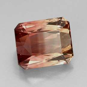 8.55 ct Bi-color Tourmaline Stone, Natural Tourmaline in Octagon / Scissor Cut Shape for Sale