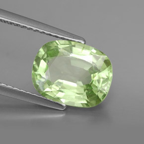 3.42 ct Green Tsavorite Garnet Stone, Natural Tsavorite Garnet in Cushion-Cut Shape for Sale