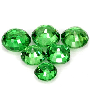 Tsavorite Garnet Gemstone in 5.3 x 5.3 mm Size for Sale, Tsavorite Garnet Stone in Vivid Green Color