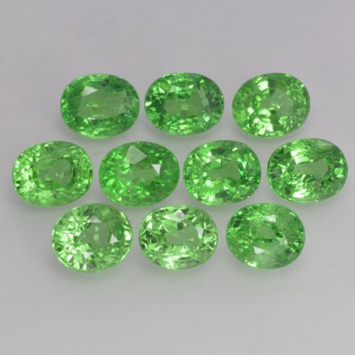 Warmes Grün Tsavorit / Tsavolith Edelstein - 0.4ct Oval facettiert (ID: 143929)