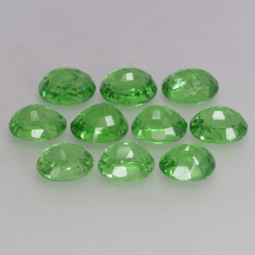 Tsavorite Garnet Gemstones in 4.7 x 3.8 mm Size for Sale, Tsavorite Garnet Stones in Warm Green Color