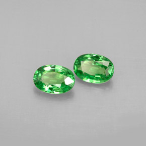 1.03 ct Green Tsavorite Garnet Stone, Natural Tsavorite Garnet in Oval Facet Shape for Sale