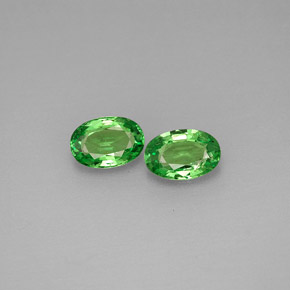 1.08 ct Green Tsavorite Garnet Gemstone, Tsavorite Garnet Gem in Oval Facet Shape for Sale.