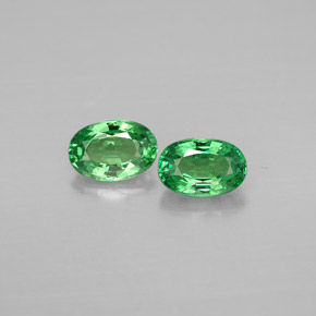1.21 ct Green Tsavorite Garnet Gemstone, Tsavorite Garnet Gem in Oval Facet Shape for Sale.