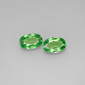 1.08 ct Green Tsavorite Garnet Gemstone, Tsavorite Garnet Gem in Oval Facet Shape for Sale.