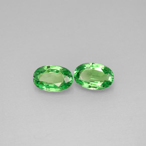 1.08 ct Green Tsavorite Garnet Stone, Natural Tsavorite Garnet in Oval Facet Shape for Sale