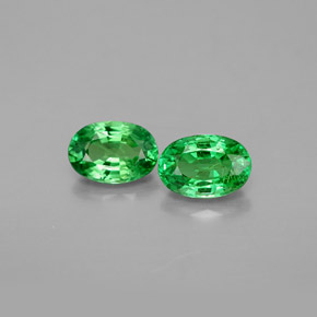1.25 ct Green Tsavorite Garnet Gemstone, Tsavorite Garnet Gem in Oval Facet Shape for Sale.