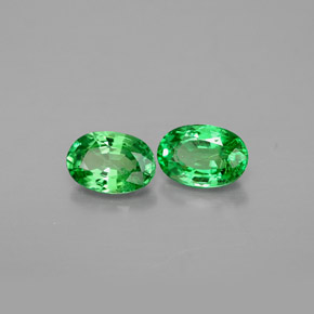 1.25 ct Green Tsavorite Garnet Stone, Natural Tsavorite Garnet in Oval Facet Shape for Sale