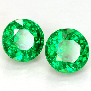 1.08 ct Green Tsavorite Garnet Stone, Natural Tsavorite Garnet in Round Facet Shape for Sale