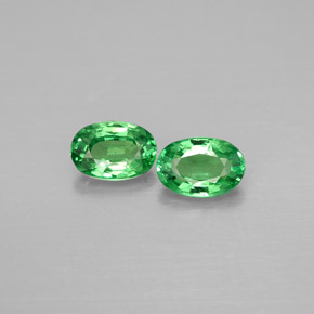 1.12 ct Green Tsavorite Garnet Gemstone, Tsavorite Garnet Gem in Oval Facet Shape for Sale.