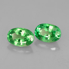 1.33 ct Green Tsavorite Garnet Stone, Natural Tsavorite Garnet in Oval Facet Shape for Sale