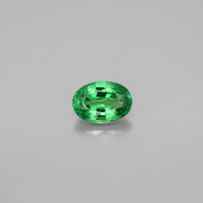 0.67 ct Green Tsavorite Garnet Gemstone, Tsavorite Garnet Gem in Oval Facet Shape for Sale.