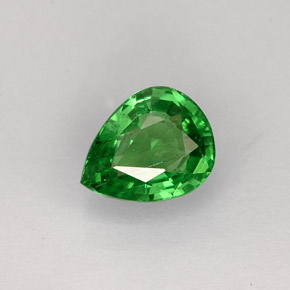 0.70 ct Green Tsavorite Garnet Gemstone, Tsavorite Garnet Gem in Pear Facet Shape for Sale.
