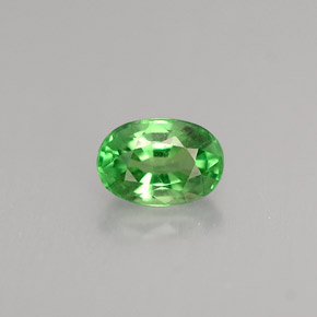 0.68 ct Green Tsavorite Garnet Gemstone, Tsavorite Garnet Gem in Oval Facet Shape for Sale.
