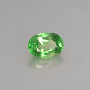 0.68 ct Green Tsavorite Garnet Stone, Natural Tsavorite Garnet in Oval Facet Shape for Sale