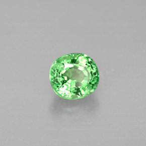 0.65 ct Green Tsavorite Garnet Stone, Natural Tsavorite Garnet in Oval Facet Shape for Sale