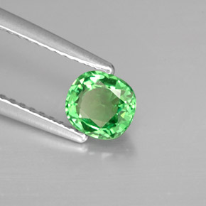 0.64 ct Green Tsavorite Garnet Stone, Natural Tsavorite Garnet in Cushion-Cut Shape for Sale