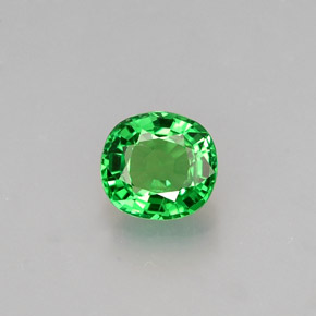 0.59 ct Green Tsavorite Garnet Gemstone, Tsavorite Garnet Gem in Cushion-Cut Shape for Sale.