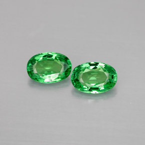 1.14 ct Green Tsavorite Garnet Gemstone, Tsavorite Garnet Gem in Oval Facet Shape for Sale.