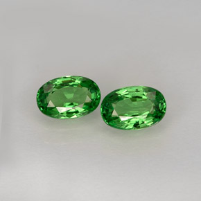 1.20 ct Green Tsavorite Garnet Gemstone, Tsavorite Garnet Gem in Oval Facet Shape for Sale.