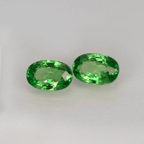 1.20 ct Green Tsavorite Garnet Stone, Natural Tsavorite Garnet in Oval Facet Shape for Sale