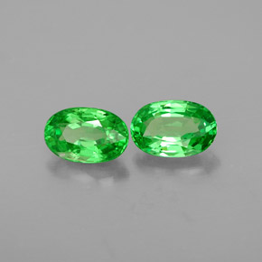 1.19 ct Green Tsavorite Garnet Stone, Natural Tsavorite Garnet in Oval Facet Shape for Sale
