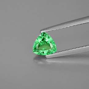 0.57 ct Green Tsavorite Garnet Gemstone, Tsavorite Garnet Gem in Trillion Facet Shape for Sale.