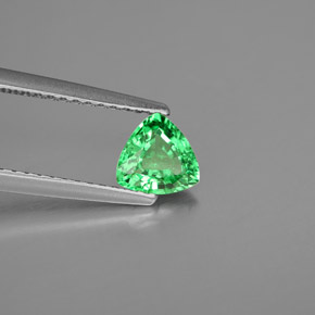 0.57 ct Green Tsavorite Garnet Stone, Natural Tsavorite Garnet in Trillion Facet Shape for Sale