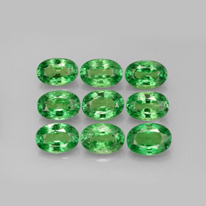 5.46 ct Green Tsavorite Garnet Gemstone, Tsavorite Garnet Gem in Oval Facet Shape for Sale.