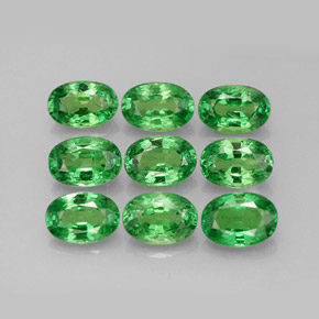 5.46 ct Green Tsavorite Garnet Stone, Natural Tsavorite Garnet in Oval Facet Shape for Sale