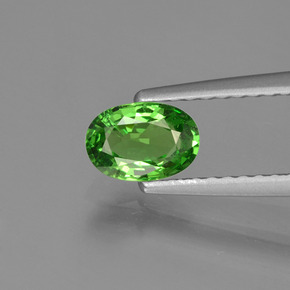 0.58 ct Green Tsavorite Garnet Gemstone, Tsavorite Garnet Gem in Oval Facet Shape for Sale.
