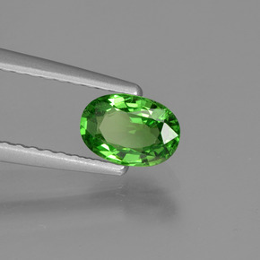 0.58 ct Green Tsavorite Garnet Stone, Natural Tsavorite Garnet in Oval Facet Shape for Sale