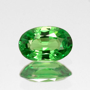 0.53 ct Green Tsavorite Garnet Gemstone, Tsavorite Garnet Gem in Oval Facet Shape for Sale.