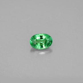 0.56 ct Green Tsavorite Garnet Gemstone, Tsavorite Garnet Gem in Oval Facet Shape for Sale.