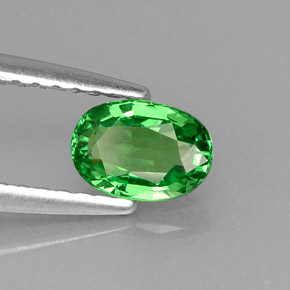 0.61 ct Green Tsavorite Garnet Stone, Natural Tsavorite Garnet in Oval Facet Shape for Sale