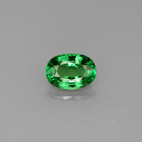 0.69 ct Green Tsavorite Garnet Gemstone, Tsavorite Garnet Gem in Oval Facet Shape for Sale.