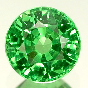 0.39 ct Green Tsavorite Garnet Gemstone, Tsavorite Garnet Gem in Round Facet Shape for Sale.