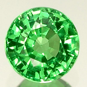 0.39 ct Green Tsavorite Garnet Stone, Natural Tsavorite Garnet in Round Facet Shape for Sale