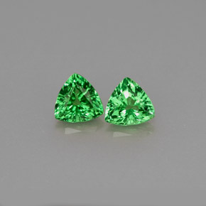 0.66 ct Green Tsavorite Garnet Gemstone, Tsavorite Garnet Gem in Trillion Facet Shape for Sale.