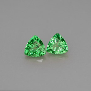 0.66 ct Green Tsavorite Garnet Stone, Natural Tsavorite Garnet in Trillion Facet Shape for Sale