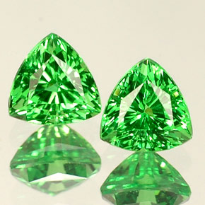 0.68 ct Green Tsavorite Garnet Gemstone, Tsavorite Garnet Gem in Trillion Facet Shape for Sale.