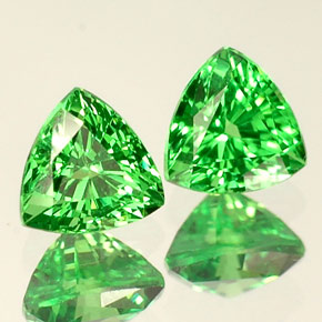 0.68 ct Green Tsavorite Garnet Stone, Natural Tsavorite Garnet in Trillion Facet Shape for Sale