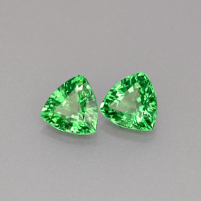 0.75 ct Green Tsavorite Garnet Stone, Natural Tsavorite Garnet in Trillion Facet Shape for Sale