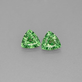 0.76 ct Green Tsavorite Garnet Gemstone, Tsavorite Garnet Gem in Trillion Facet Shape for Sale.