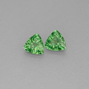 0.76 ct Green Tsavorite Garnet Stone, Natural Tsavorite Garnet in Trillion Facet Shape for Sale