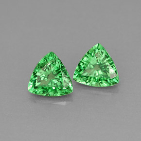0.72 ct Green Tsavorite Garnet Stone, Natural Tsavorite Garnet in Trillion Facet Shape for Sale