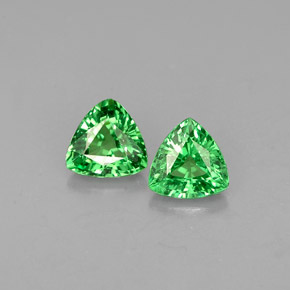 0.64 ct Green Tsavorite Garnet Gemstone, Tsavorite Garnet Gem in Trillion Facet Shape for Sale.