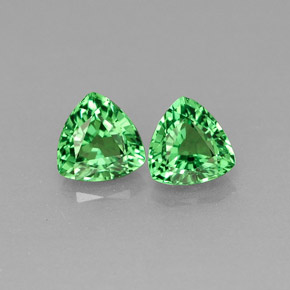 0.68 ct Green Tsavorite Garnet Gemstone, Tsavorite Garnet Gem in Trillion Facet Shape for Sale.