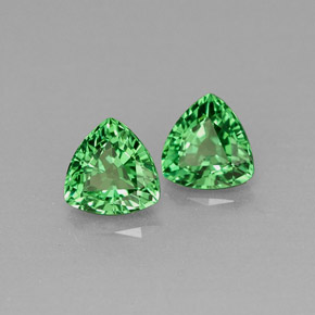 0.68 ct Green Tsavorite Garnet Stone, Natural Tsavorite Garnet in Trillion Facet Shape for Sale